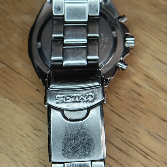 Seiko Chronograph Alarm SNA617P1 7T62-0FL0 Stainless Steel 100 Meter - Picture 9 of 10